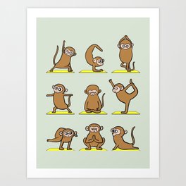 Monkey Yoga  Art Print