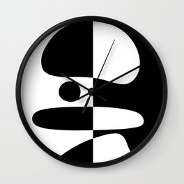 Minimal Reverse Black and White Wall Clock