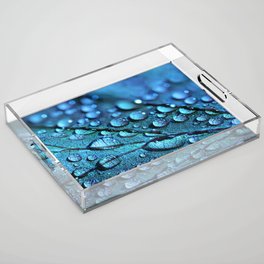 Drops in Shades of Teal Acrylic Tray