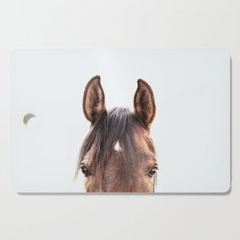 peekaboo horse, bw horse print, horse photo, equestrian, equestrian photo, equestrian decor Cutting Board