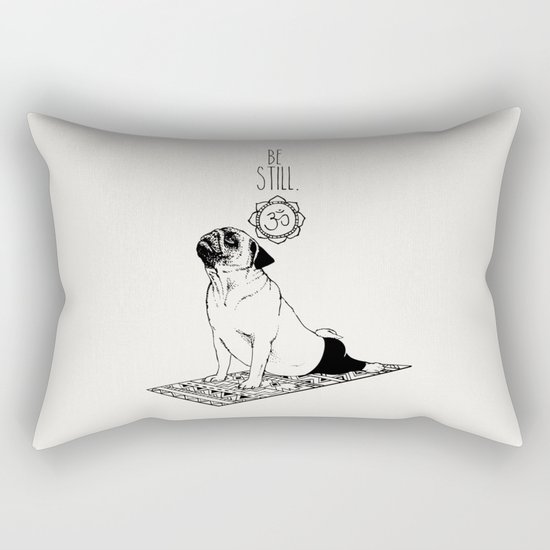 Be Still Pug Rectangular Pillow