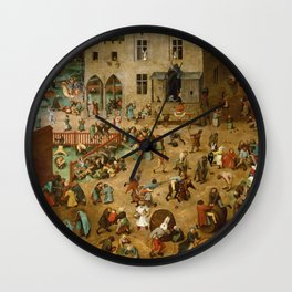 Bunny Games (Inspired by Bruegel's Children's Games) Wall Clock