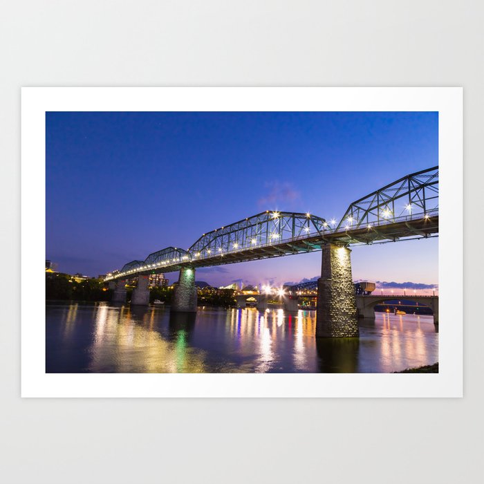 Chattanooga Bridges At Twilight Chattanooga Photography Art Print