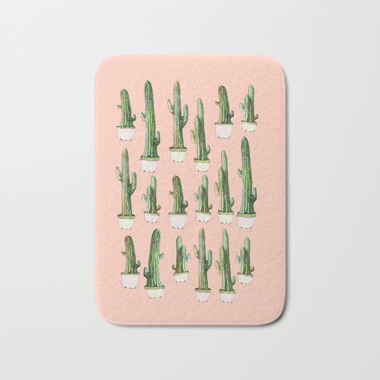 pink cactus Bath Mat