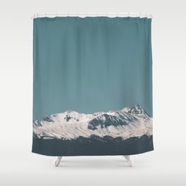 Mexico Photography - Gigantic Snowy Mountain Under The Blue Sky Shower Curtain