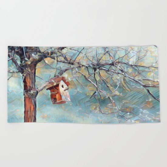 A Chickadees Home Beach Towel