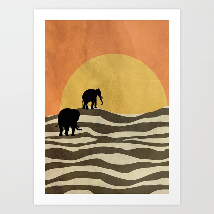 African Sunset Art Print