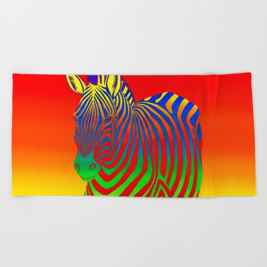 Psychedelic Zebra Beach Towel