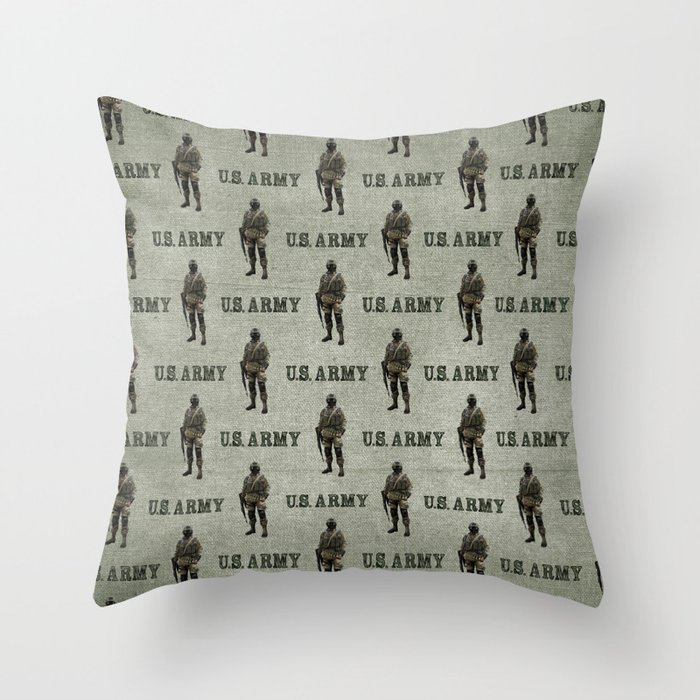 US Army Green Soldier Throw Pillow