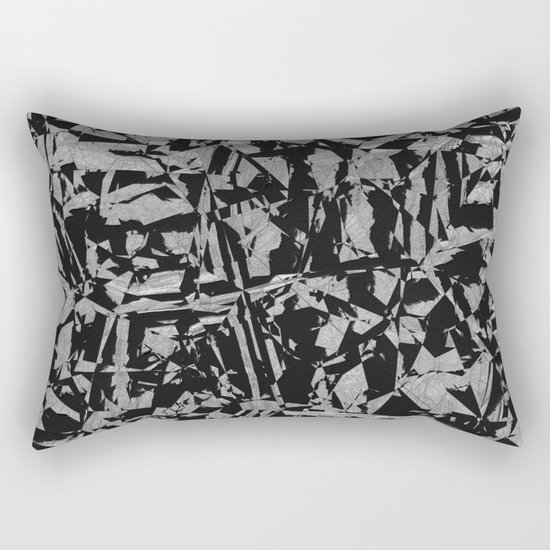 Black - Silver - Crazy Rectangular Pillow