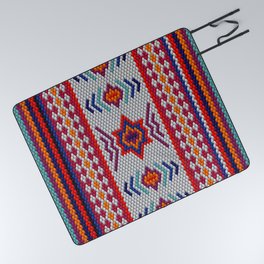 Latin American ethnic ornament, pattern, mosaic, embroidery. Picnic Blanket