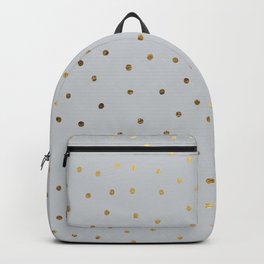 Geometrical dusty gray gold polka dots pattern Backpack