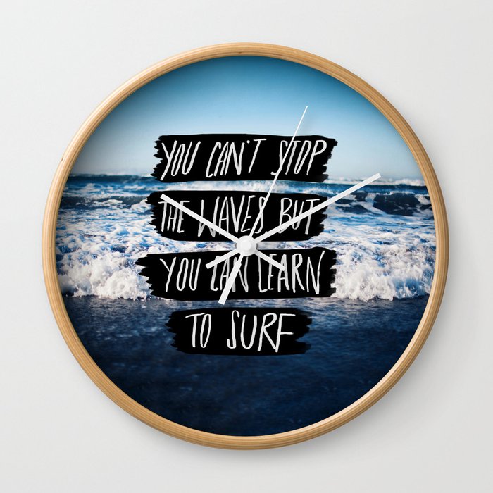 Learn to Surf Wall Clock