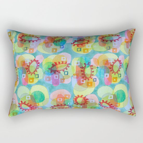Lovely Pattern with Red Rings Rectangular Pillow