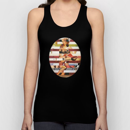 Glitch Pin-Up Redux: Britney Unisex Tank Top