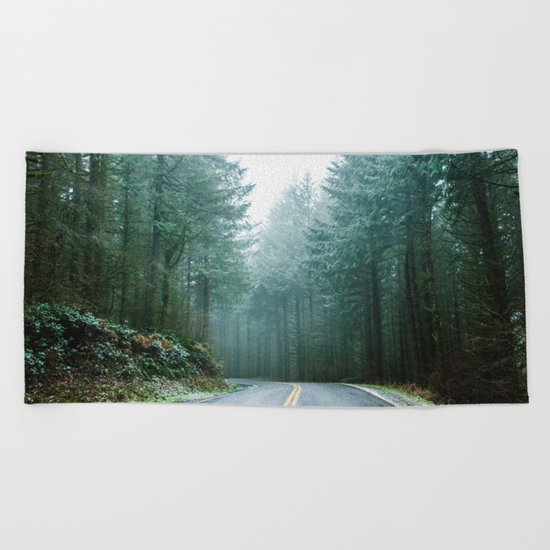 Forest Road Trip Beach Towel