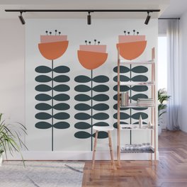 mod poppies Wall Mural