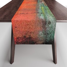 Copper Table Runner | Teal, Contemporary, Painting, Mixed Media, Abstract, Curated, 3D, Acrylic, Modern, Industrial 