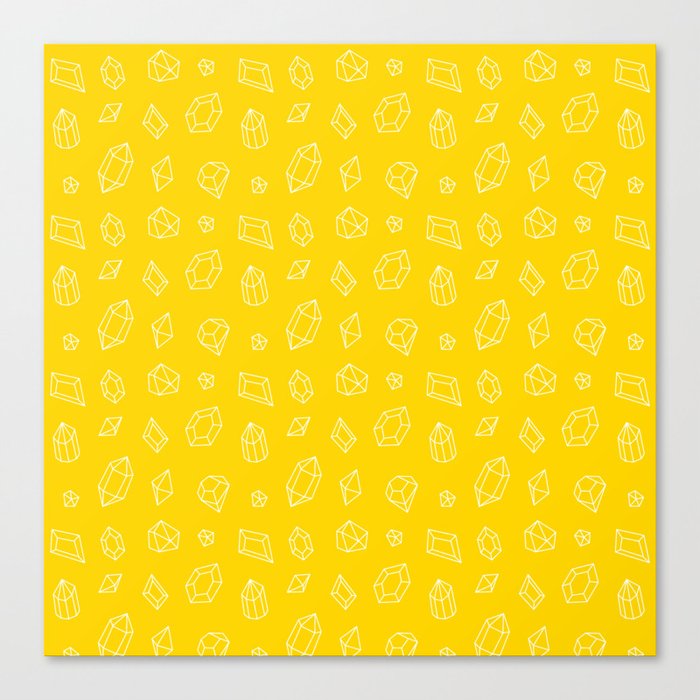 Yellow and White Gems Pattern Canvas Print