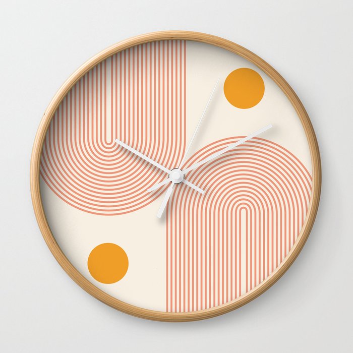 Abstraction_SUN_DOUBLE_LINE_POP_ART_Minimalism_001C Wall Clock