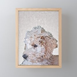 Cute Goldendoodle Puppy - Custom Pet Portrait Art Studio Framed Mini Art Print