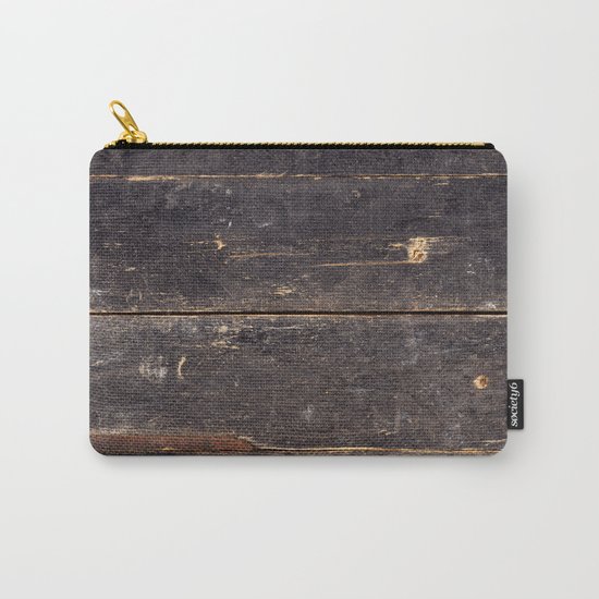 Vintage Black Wood Carry-All Pouch