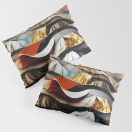 Abstract Painting No. 4 Golden Mountains Pillow Sham