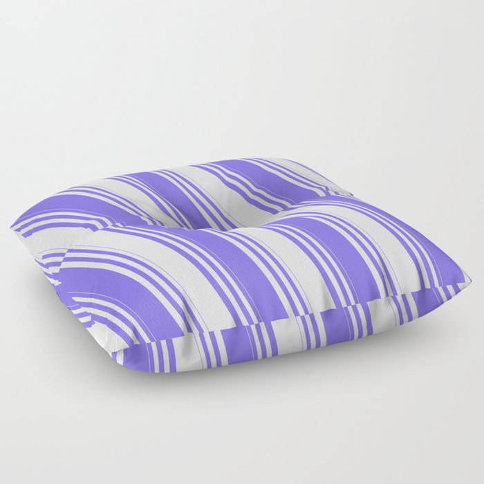 Medium Slate Blue & Lavender Colored Striped Pattern Floor Pillow