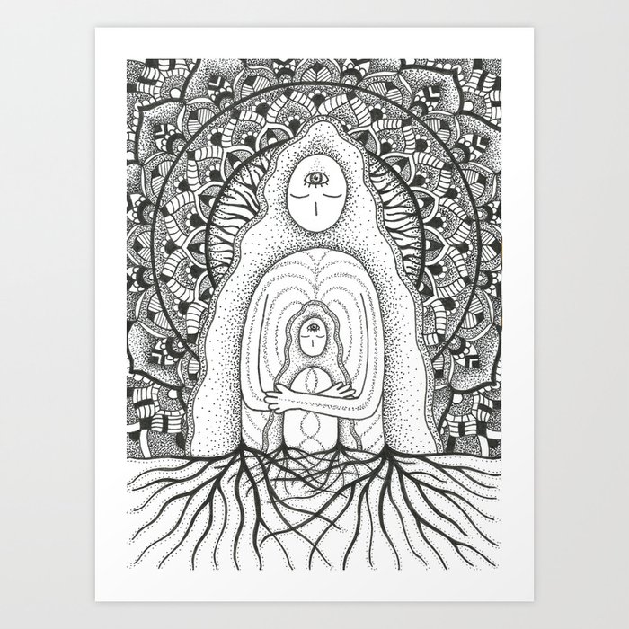 Inner Child (black & white) Art Print