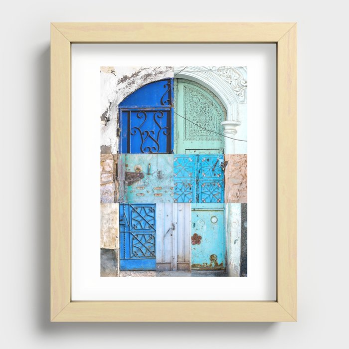 Blue Door Puzzle Recessed Framed Print