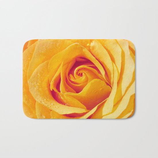 Gold Rose Bud- Yellow Roses and flowers Bath Mat
