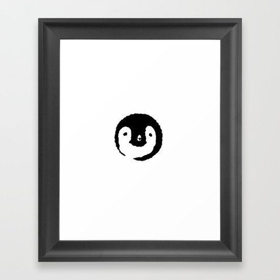 Baby Penguin Face Framed Art Print