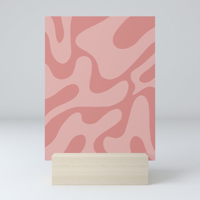 Pink 70s Retro Abstract Seamless Pattern Mini Art Print