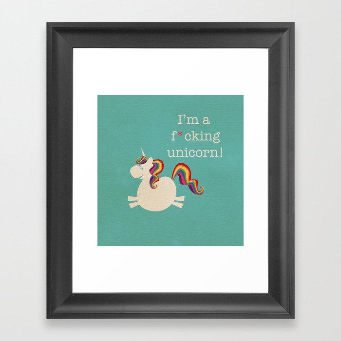 Unicorn - I'm a maturely speaking unicorn!!! Framed Art Print