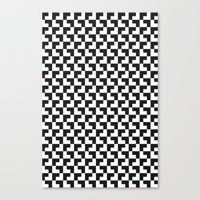 Black and White Tessellation Pattern - Graphic Design Canvas Print