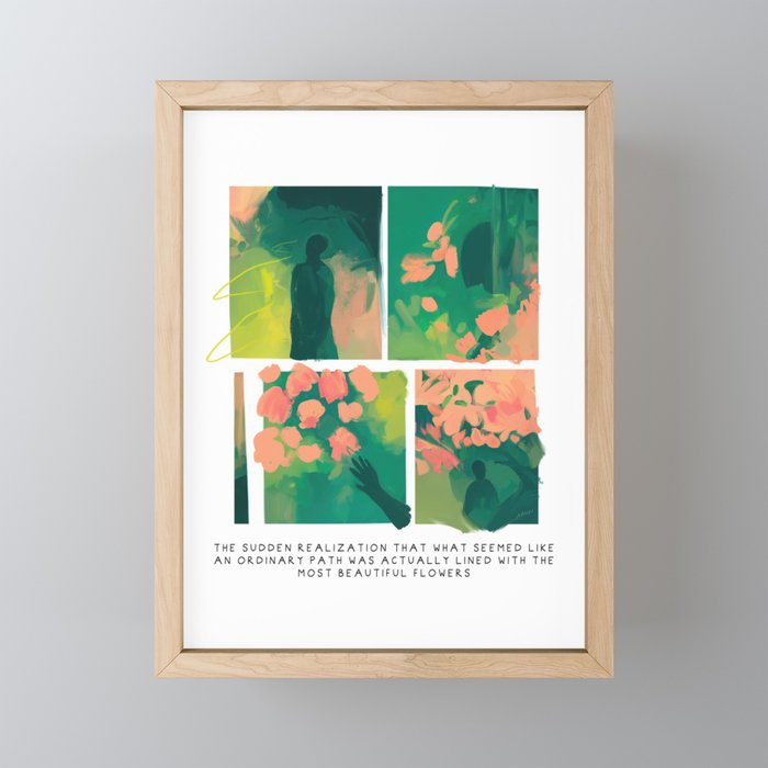 The Path Was Lined With Flowers Framed Mini Art Print