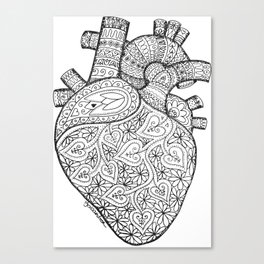 Heart Anatomy organ-mandala Canvas Print