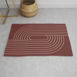 Oval Lines Abstract X Area & Throw Rug