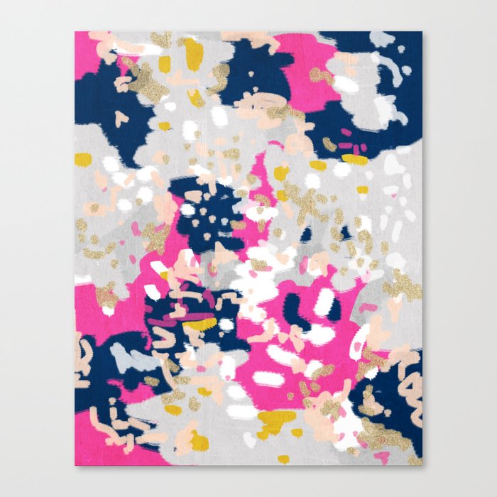 Michel Abstract Girly Trendy Art With Pink Navy