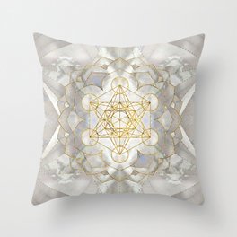 Metatron's Cube in lotus Sacred Geometry  Throw Pillow