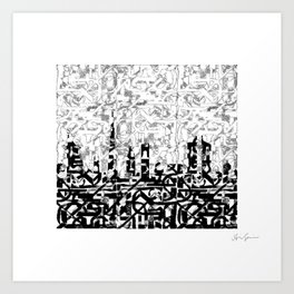 Arabic Alphabets: Dubai Skyline Art Print