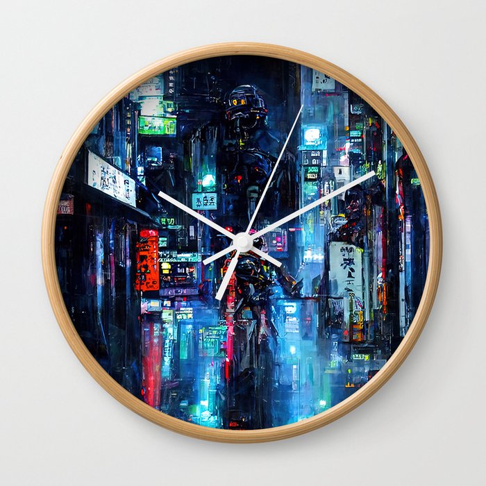 Streets of Neo-Tokyo Wall Clock