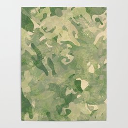 Green Jungle Camouflage Military Pattern Poster