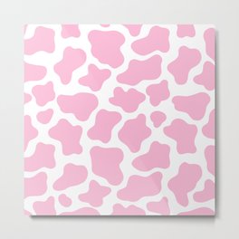 Pink Cow Print Metal Print