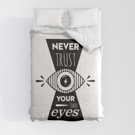 Graphic Poster - Never Trust your own eyes - Quatreplusquatre revisits Obey® Comforter