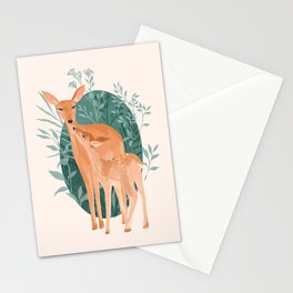 Mother Deer and Fawn Stationery Card
