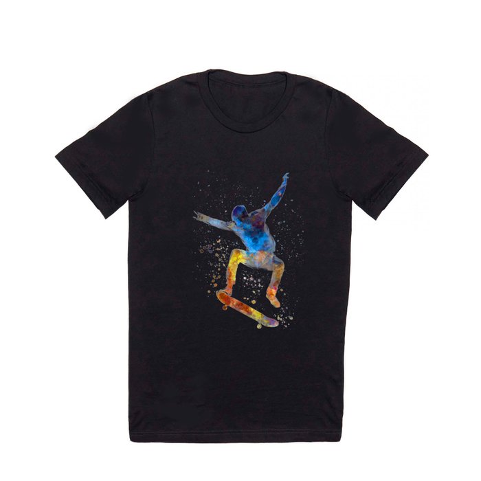 Man skateboard 01 in watercolor T Shirt