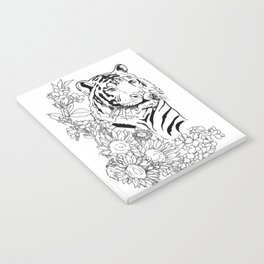 Sunflower Tiger: floral tiger print Notebook