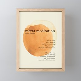 Metta Meditation Orange Loving Kindness Framed Mini Art Print
