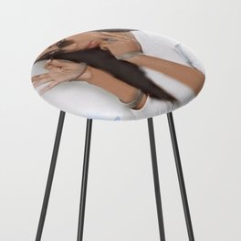 pop star,90s,airbrush,poster,singer,rip,age aint nothing,music,old school,star,fan art,portrait Counter Stool